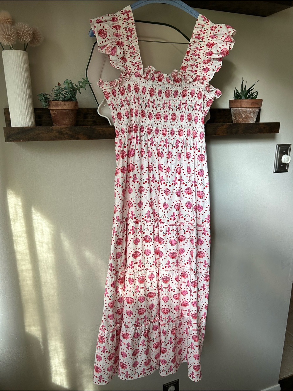 HHH Ellie Mermaid print Smocked Maxi Dress